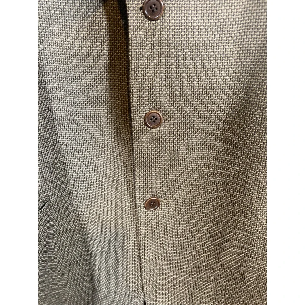 Mani Giorgio Armani Brown Wool Micro Check Blazer Sport Coat 44R Italy
